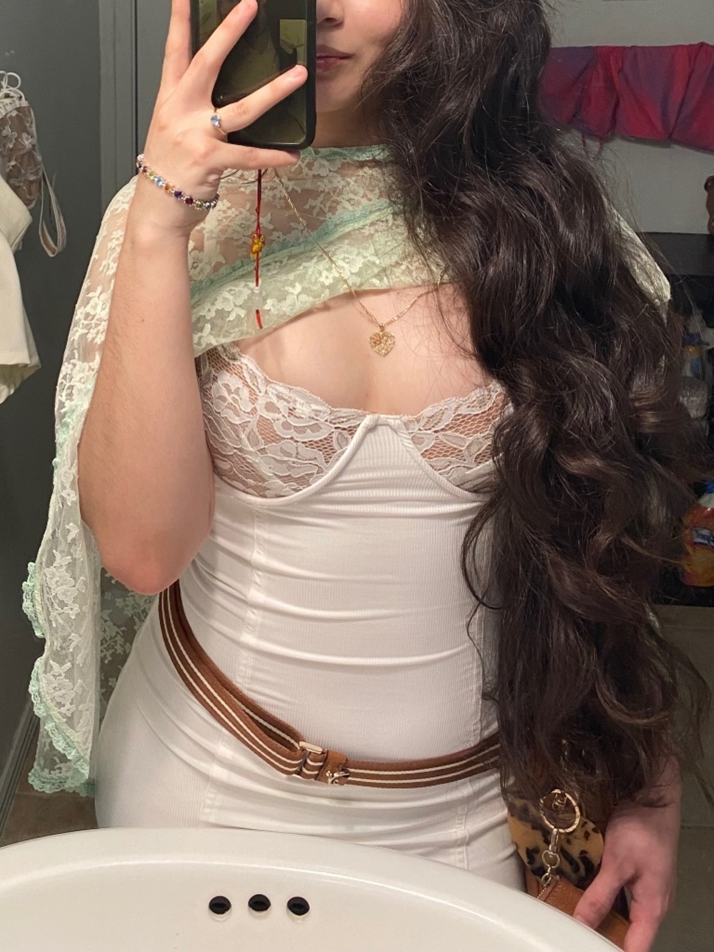 Green lace shawl